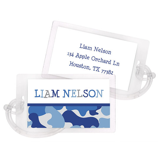 Blue Camo ID Luggage Tags